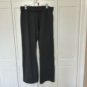 Gray wide leg sweatpants with drawstring waist
